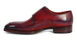 Paul Parkman Men's Leather Double Monkstraps in Black & Bordeaux