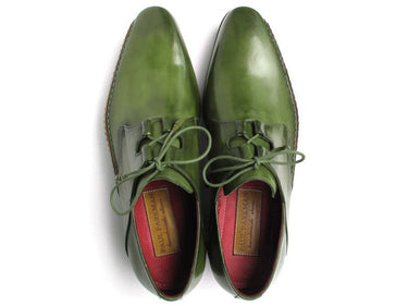 Paul Parkman Men's Hand-Painted Ghillie Lacing Side Dress Shoes in Green