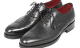 Paul Parkman Men's Goodyear Welted Wingtip Oxfords in Black