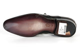 Paul Parkman Men's Hand-Painted Leather Derby Shoes in Anthracite Black