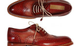 Paul Parkman Men's Wingtip Oxfords in Bordeaux & Camel