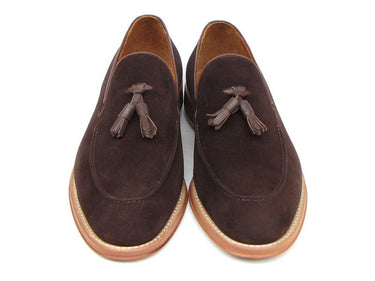 Paul Parkman Men's Suede Tassel Loafers in Brown