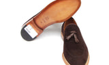 Paul Parkman Men's Suede Tassel Loafers in Brown