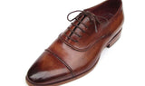 Paul Parkman Men's Hand-Painted Leather Captoe Oxfords in Brown