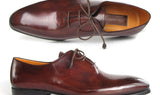 Paul Parkman Men's Hand-Painted Plain Toe Oxfords in Brown & Bordeaux