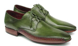 Paul Parkman Men's Hand-Painted Ghillie Lacing Side Dress Shoes in Green