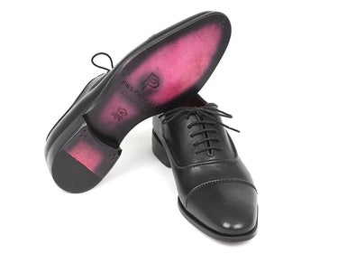 Paul Parkman Men's Hand-Painted Captoe Leather Oxfords in Black