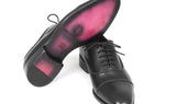 Paul Parkman Men's Hand-Painted Captoe Leather Oxfords in Black