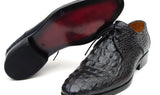 Paul Parkman Men's Croco-Embossed Leather Derby Shoes in Black