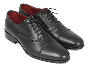 Paul Parkman Men's Hand-Painted Captoe Leather Oxfords in Black