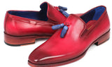 Paul Parkman Men's Leather Tassel Loafers in Burgundy