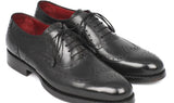 Paul Parkman Men's Goodyear Welted Wingtip Oxfords in Black