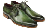 Paul Parkman Men's Hand-Painted Leather Derby Shoes in Green