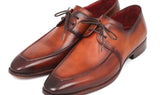 Paul Parkman Men's Hand-Painted Leather Apron Derby Shoes in Brown