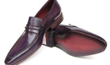 Paul Parkman Men's Handmade Leather Loafers in Purple