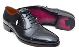 Paul Parkman Men's Hand-Painted Leather Captoe Oxfords in Black