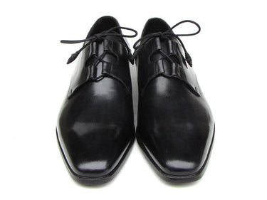Paul Parkman Men's Ghillie Lacing Hand-Painted Leather Dress Shoes in Black