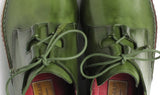 Paul Parkman Men's Hand-Painted Ghillie Lacing Side Dress Shoes in Green