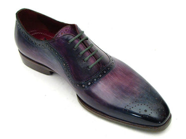 Paul Parkman Men's Medallion Toe Oxfords in Purple & Navy