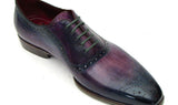Paul Parkman Men's Medallion Toe Oxfords in Purple & Navy