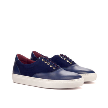 DapperFam Riccardo in Leopard / Navy Men's Sartorial & Italian Suede Top Sider in Leopard / Navy