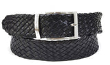 Paul Parkman Men's Woven Leather Belt in Black