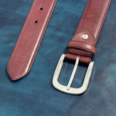 DapperFam Luxe Men's Hamptons in Burgundy Painted Calf