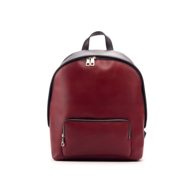 DapperFam Luxe Men's Back Pack in Black Painted Calf