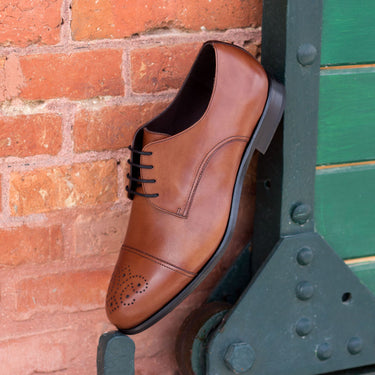 DapperFam Vero in Med Brown / Dark Brown Men's Italian Leather Derby in Med Brown / Dark Brown