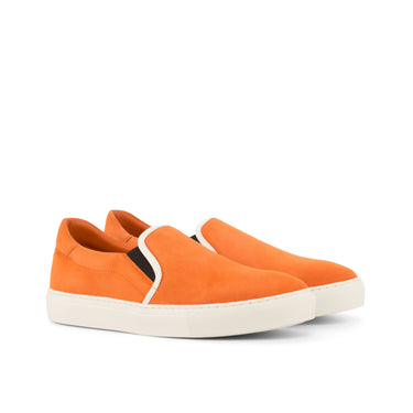 DapperFam Versado in Orange Men's Italian Suede Slip On in Orange