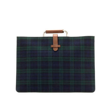 DapperFam Luxe Men's Satchel in Blackwatch Sartorial