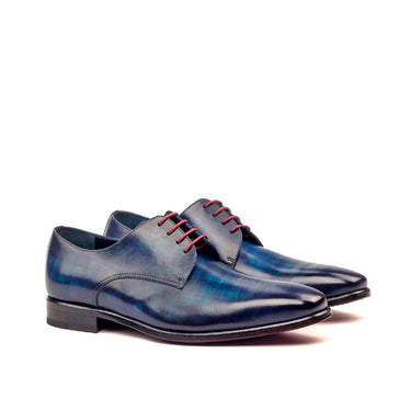 DapperFam Vero in Denim Men's Hand-Painted Patina Derby in Denim