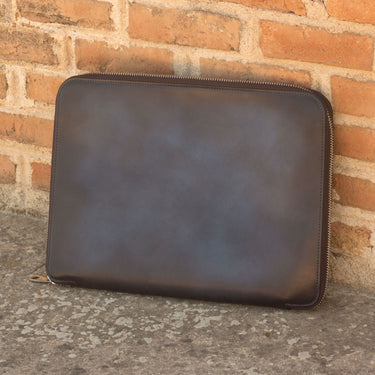 DapperFam Luxe Men's Documents Holder in Navy Painted Calf