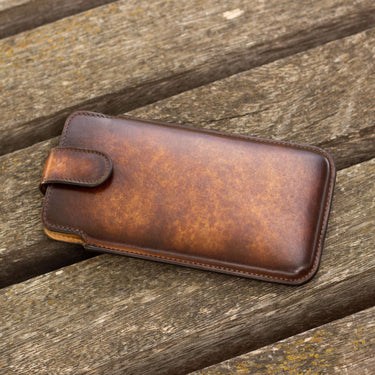 DapperFam Luxe Men's Phone Case in Cognac Patina