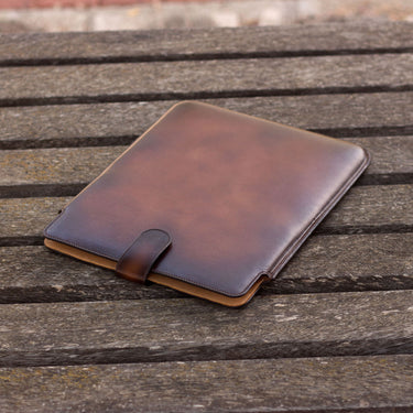 DapperFam Luxe Men's iPad Case in Cognac Painted Calf
