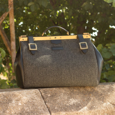 DapperFam Luxe Men's Doctor Bag in Herringbone Sartorial
