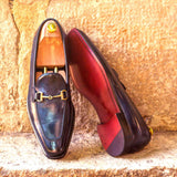 DapperFam Luciano in Denim Men's Hand-Painted Patina Loafer — Style 2967