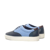 DapperFam Riccardo in Blue Men's Linen Top Sider