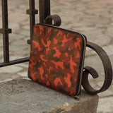DapperFam Luxe Men's Documents Holder in Burgundy Camo Patina