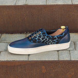DapperFam Riccardo in Leopard / Navy Men's Sartorial & Italian Suede Top Sider
