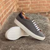 DapperFam Rivale in Light Grey Men's Flannel Trainer — Style 3478