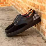DapperFam Riccardo in Houndstooth / Black Men's Sartorial & Lux Suede Top Sider