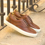 DapperFam Riccardo in Med Brown Men's Italian Leather Top Sider