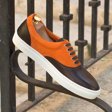 DapperFam Riccardo in Orange Men's Italian Suede Top Sider