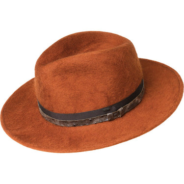 Bailey Croft Beaver Finish Wool Wide Brim Fedora in Copper