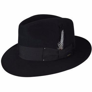 Bailey Gangster Wool Felt Fedora in Black
