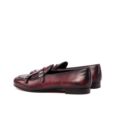 DapperFam Rialto in Burgundy Men's Hand-Painted Patina Monk Slipper