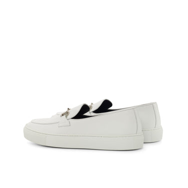 DapperFam King in White Men's Italian Leather Belgian Sneaker