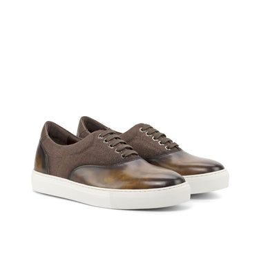 DapperFam Riccardo in Brown Men's Linen Top Sider in Brown
