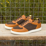 DapperFam Rivale in Brown Men's Flannel Trainer
